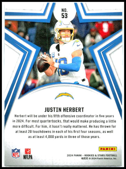 2024 Panini Rookies & Stars #53 Justin Herbert Los Angeles Chargers