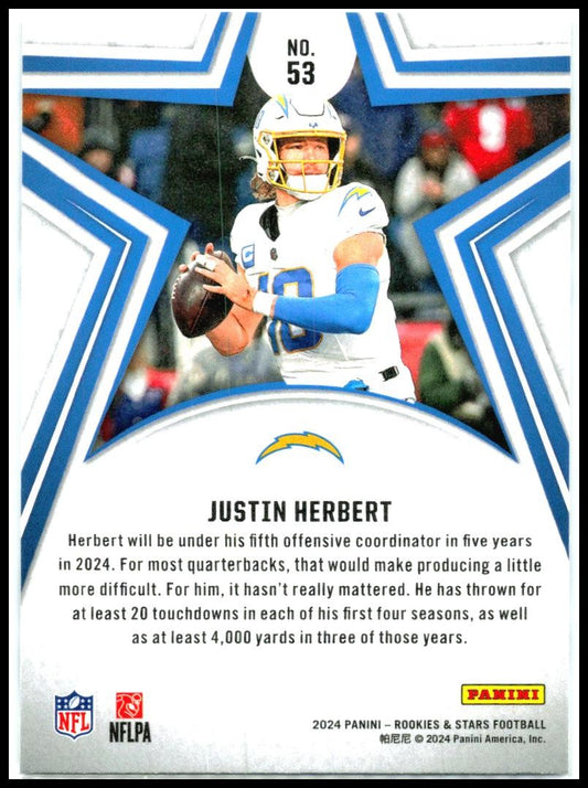 2024 Panini Rookies & Stars #53 Justin Herbert Los Angeles Chargers