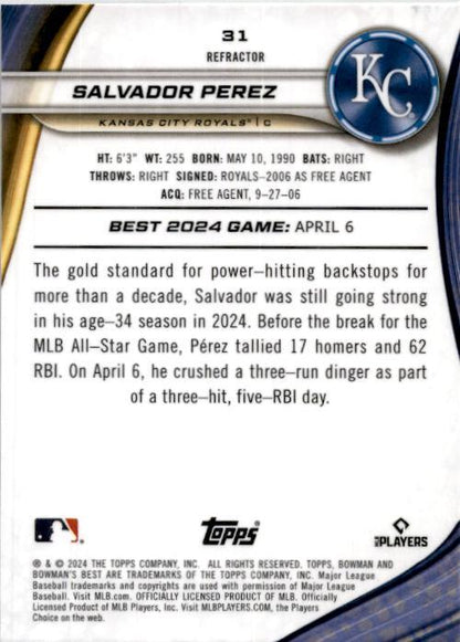 2024 Bowman's Best Refractors #31 Salvador Perez Kansas City Royals