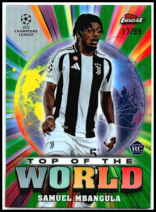2024-25 Topps Finest UEFA Top of the World Green /99 #TW-32 Samuel Mbangula