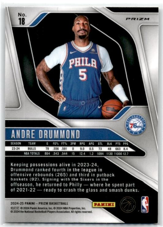 2024-25 Prizm #18 Andre Drummond Fast break