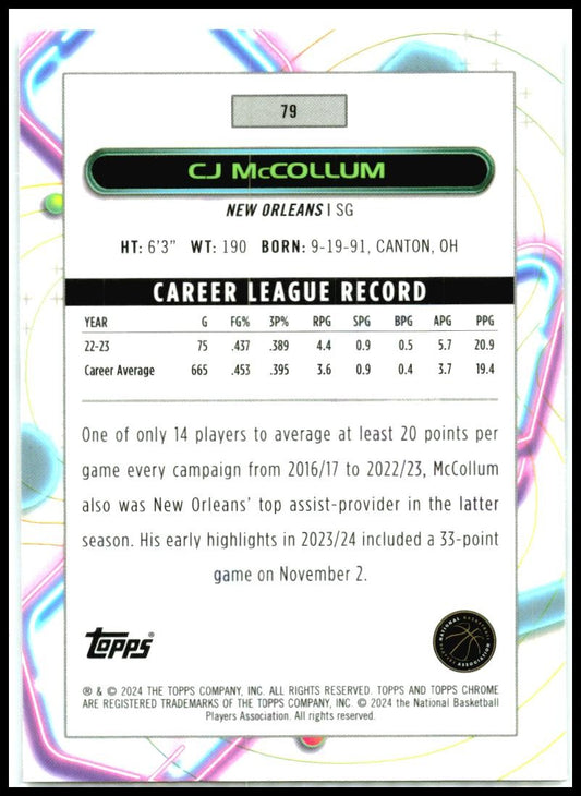 2023-24 Topps Chrome Cosmic #79 CJ McCollum