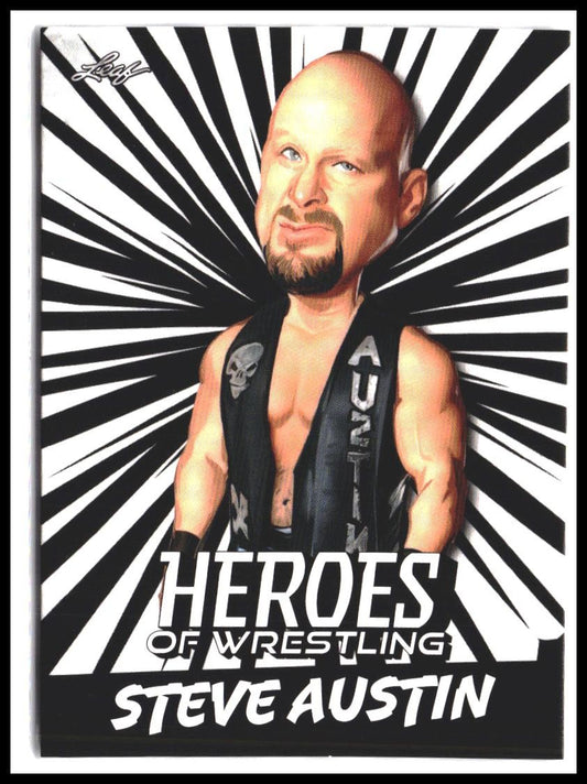 Steve Austin #B-9 2023 Leaf Heroes of Wrestling