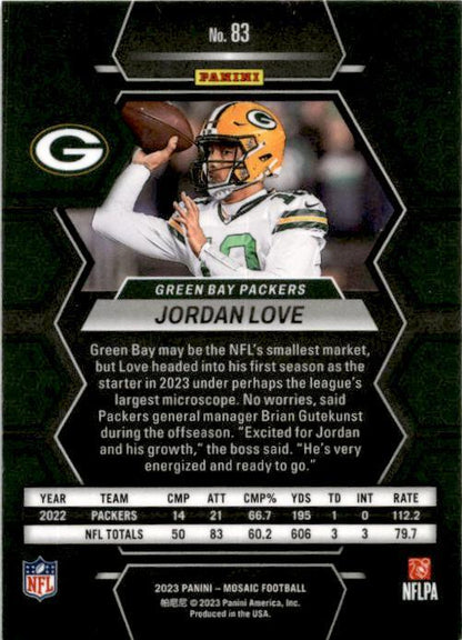 2023 Panini Mosaic #83 Jordan Love Green Bay Packers