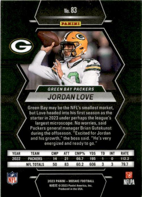 2023 Panini Mosaic #83 Jordan Love Green Bay Packers