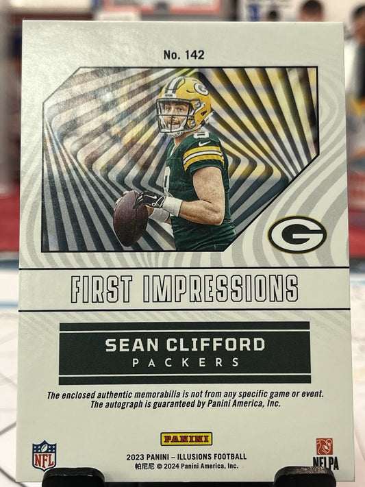 2023 ILLUSIONS FIRST IMPRESSIONS #142 SEAN CLIFFORD Patch Auto #/199 PACKERS