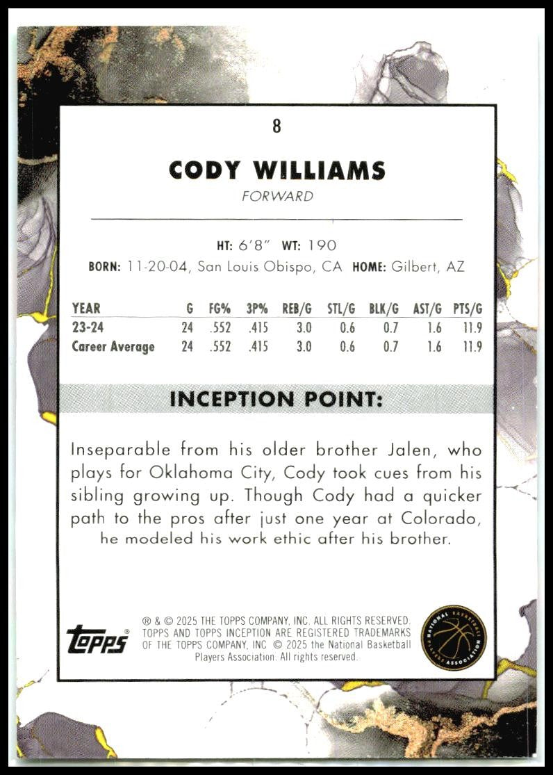 2024-25 Topps Inception Green ##8 Cody Williams