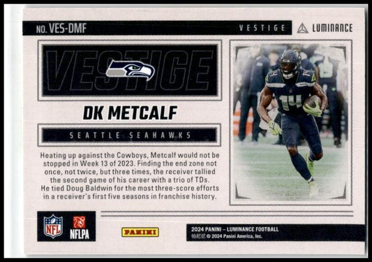 2024 Panini Luminance Vestige Blue /50 #VES-DMF DK Metcalf Seattle Seahawks