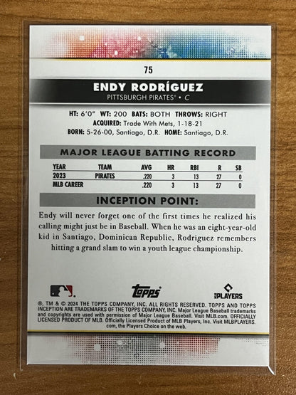 2024 Topps Inception #75 Endy Rodriguez Rookie Pirates