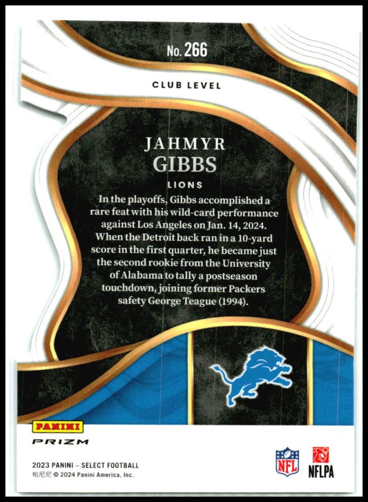2023 Panini Select Red and Blue Prizms Die Cuts #266 Jahmyr Gibbs Rookie Lions