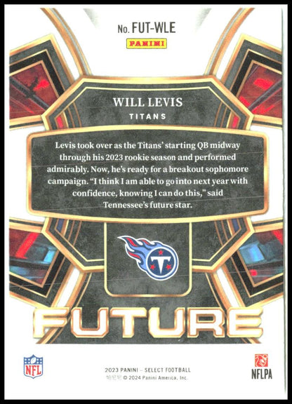 2023 Panini Select Select Future #FUT-WLE Will Levis Tennessee Titans