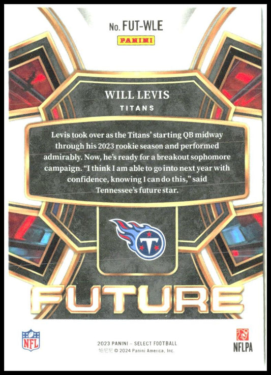 2023 Panini Select Select Future #FUT-WLE Will Levis Tennessee Titans