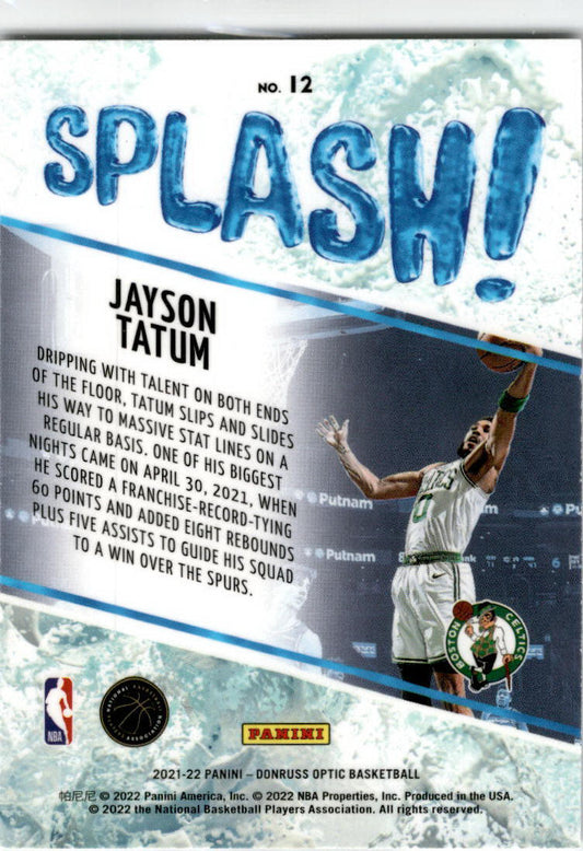 2021-22 Donruss Optic Splash! #12 Jayson Tatum Boston Celtics