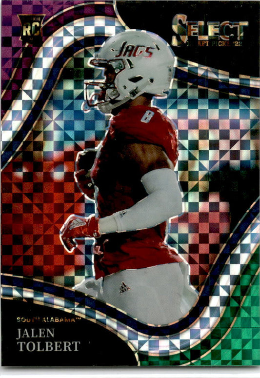 2022 Panini Select Draft Picks #Blue and White Squares Prizm 113 Jalen Tolbert