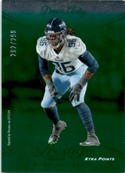 2024 Panini Prestige Green Xtra Points #122 Denico Autry #/299 Houston Texans