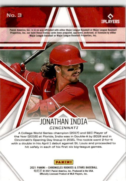 2021 Panini Chronicles  Rookies & Stars #3 Jonathan India Cincinnati Reds