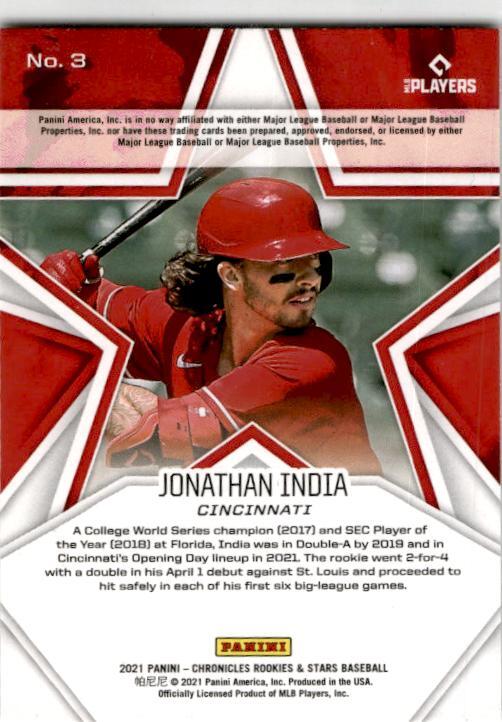 2021 Panini Chronicles  Rookies & Stars #3 Jonathan India Cincinnati Reds