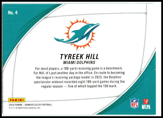 2024 Donruss Elite Field Vision Green #4 Tyreek Hill Miami Dolphins