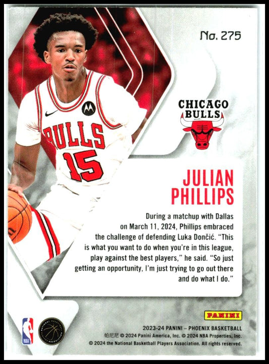 2023-24 Panini Phoenix Phoenix Blue Ice #275 Julian Phillips Rookie Bulls