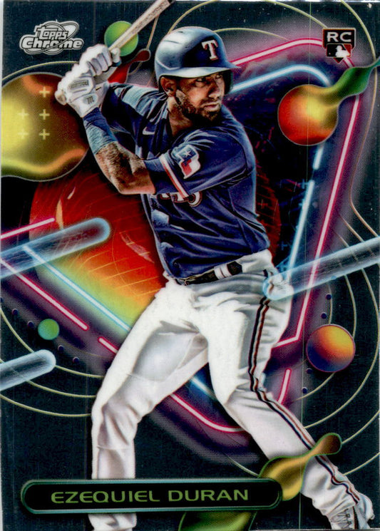 2023 Topps Chrome Cosmic #102 Ezequiel Duran RC Texas Rangers