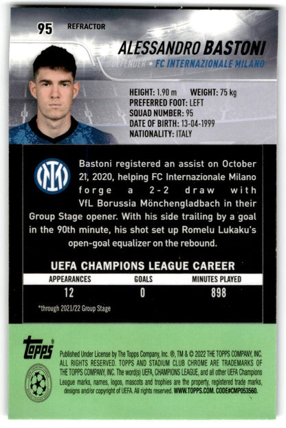 2022 Topps Stadium Club Chrome UCL Alessandro Bastoni FC Internazionale Milano