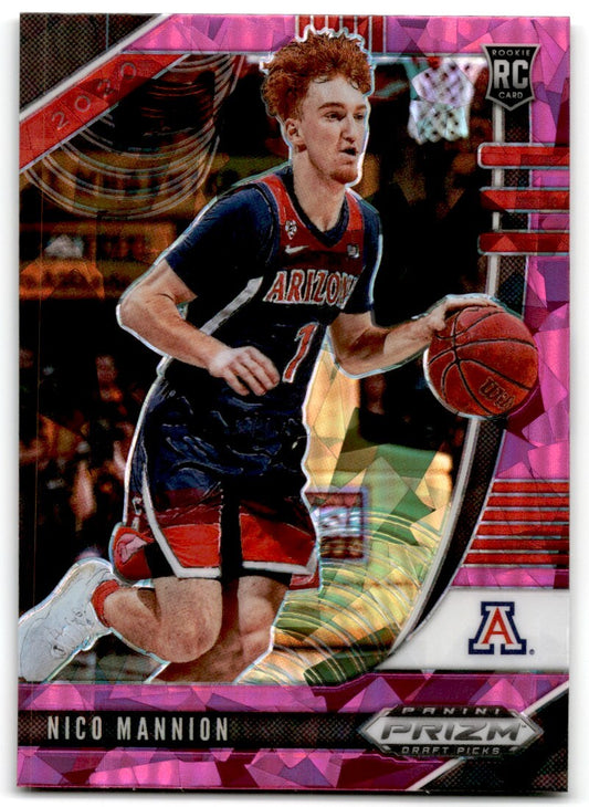 2020-21 Pink Cracked Ice Nico Mannion Arizona Wildcats #18