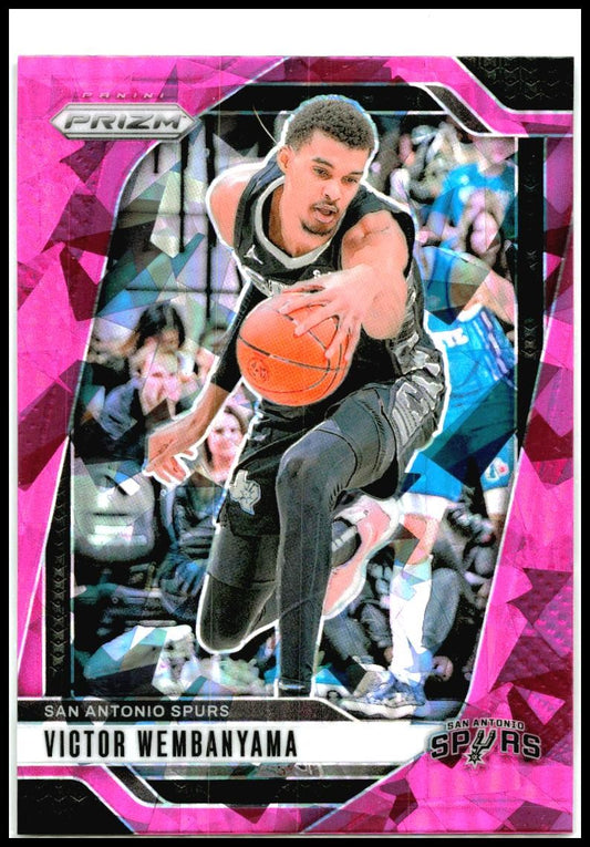 2024-25 Panini Prizm Prizms Pink Ice #172 Victor Wembanyama San Antonio Spurs