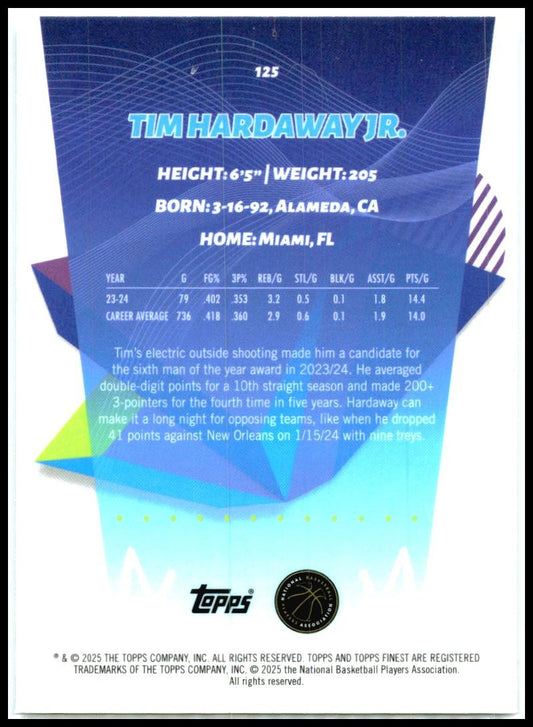 2024-25 Topps Finest #125 The Hardaway JR