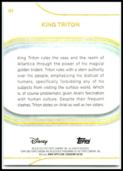 2025 Topps Chrome Disney #61 King Triton
