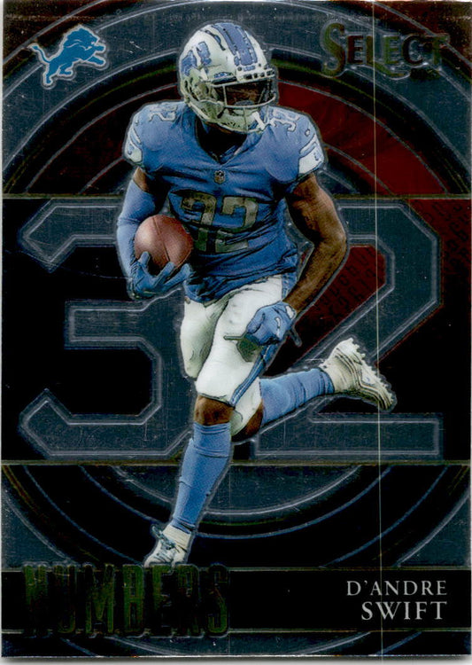 2021 Panini Select Numbers #SN-17 D'Andre Swift Detroit Lions