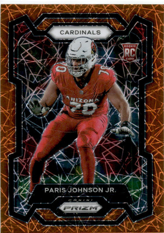 2023 Panini Prizm Orange Lazer #304 Paris Johnson Jr. Rookie Arizona Cardinals