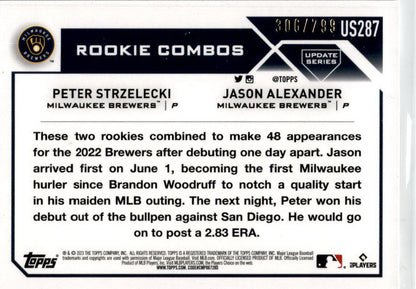 2023 Topps Update Purple Foil #US287 Strzelecki / Alexander Milwaukee Brewers