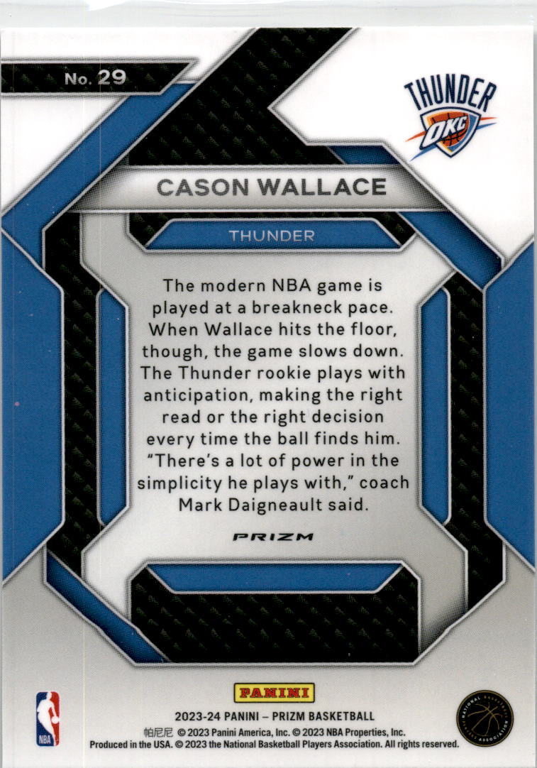 2023-24 Panini Prizm Emergent Prizms Silver #29 Cason Wallace Thunder