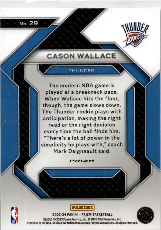 2023-24 Panini Prizm Emergent Prizms Silver #29 Cason Wallace Thunder