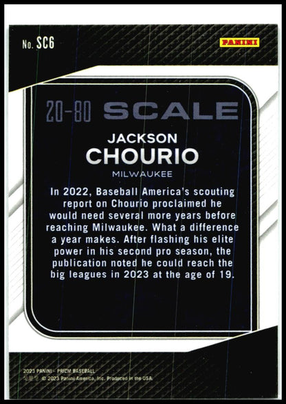 2023 Panini Prizm #SC6 Jackson Chourio Milwaukee Brewers