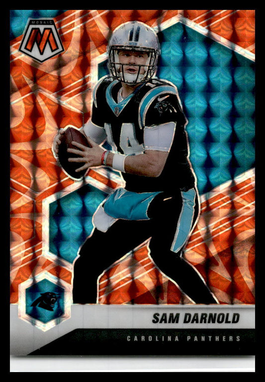 2021 Panini Mosaic Prizm Reactive Orange #155 Sam Darnold  Carolina Panthers