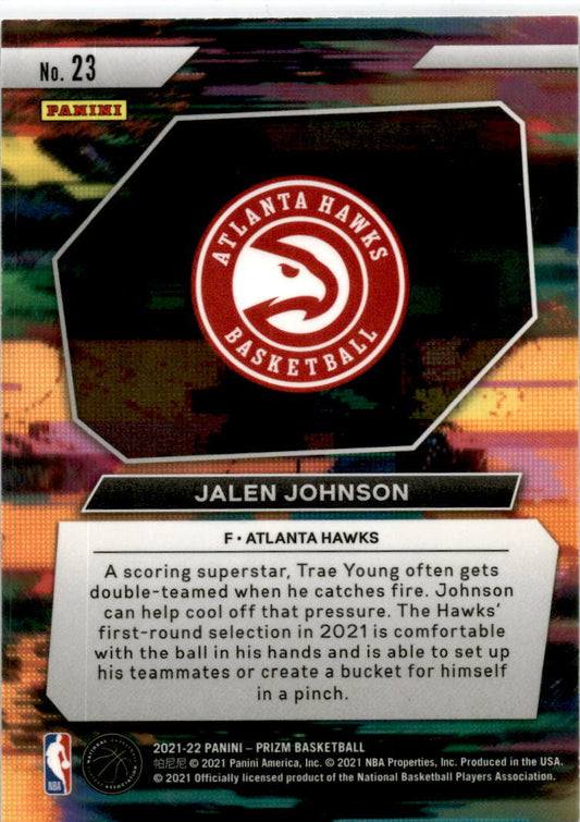 2021-22 Panini Prizm Instant Impact #23 Jalen Johnson Atlanta Hawks