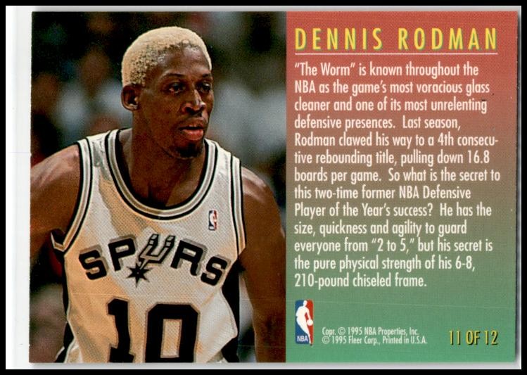 1995-96 Fleer Total D #11 Dennis Rodman San Antonio Spurs