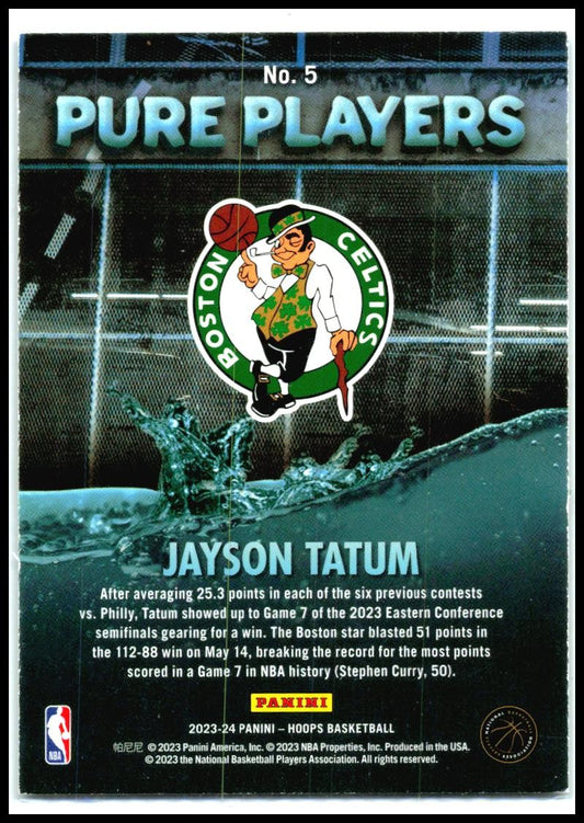 2023-24 Hoops Pure Players Holo #5 Jayson Tatum Boston Celtics