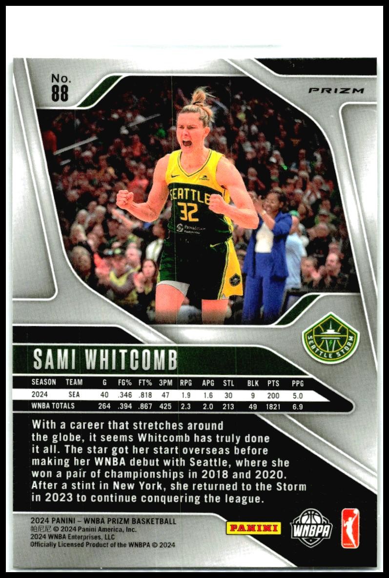 2024 Panini Prizm WNBA Ice Prizms #88 Sami Whitcomb Seattle Storm