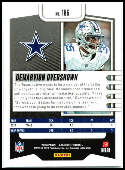 2023 Panini Absolute #186 Demarvion Overshown Dallas Cowboys