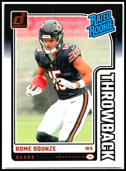 2024 Donruss Rated Rookies Throwback #4 Rome Odunze Chicago Bears
