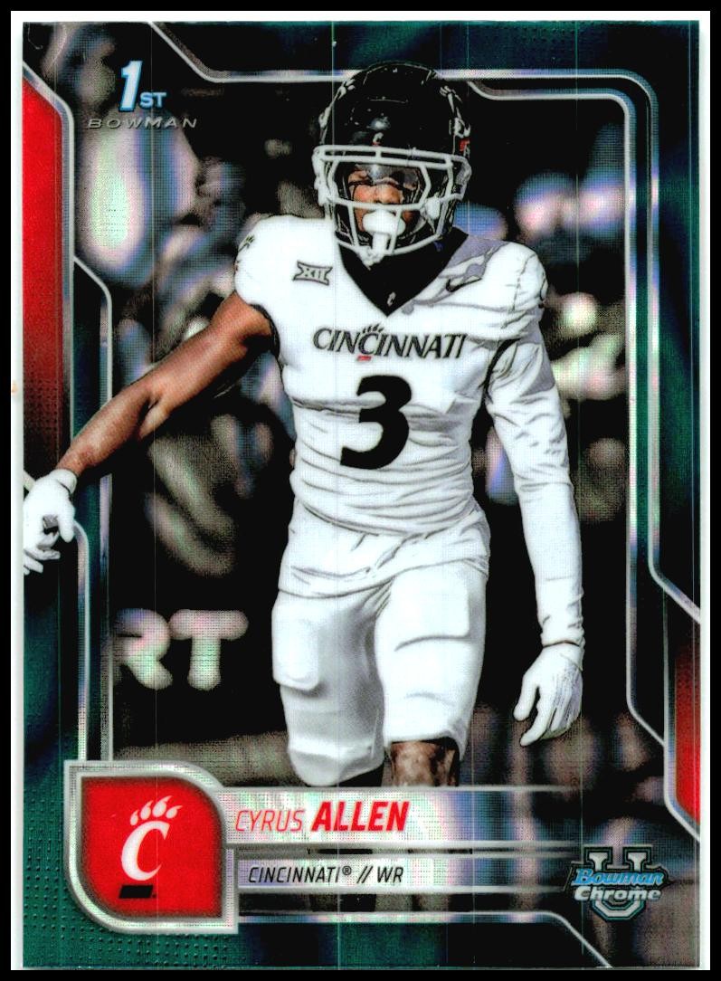 2025 Bowman University Chrome Teal Lava Refractor #7 Cyrus Allen Cincinnati