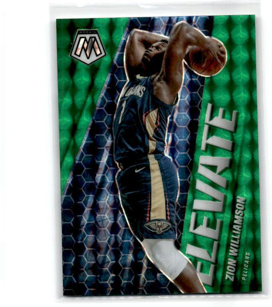 2020-21 Panini Mosaic Elevate Mosaic Green #3 Zion Williamson New Orleans