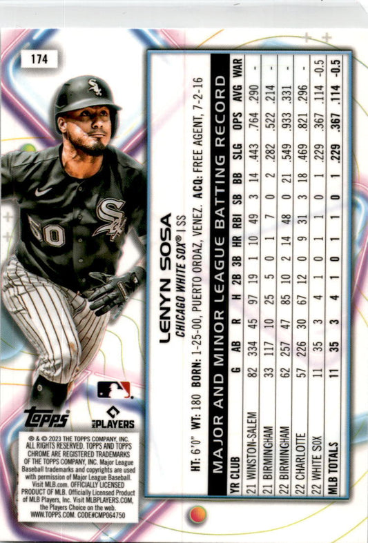 2023 Topps Chrome Cosmic #174 Lenyn Sosa RC Chicago White Sox