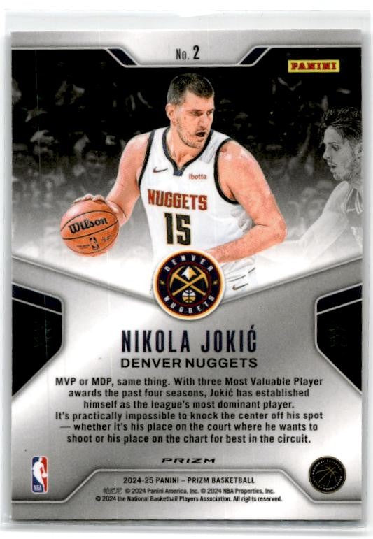 2024-25 Panini Prizm Dominance Prizms Green #2 Nikola Jokic Denver Nuggets