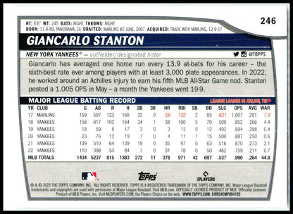 2023 Topps Big League Rainbow Foil #246 Giancarlo Stanton New York Yankees