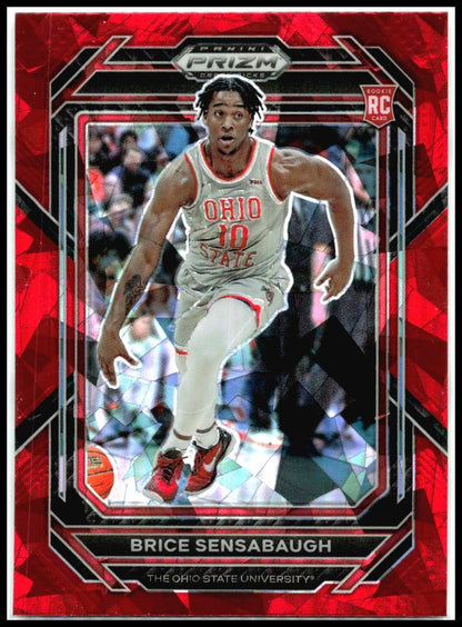 2023 Panini Prizm Draft Picks Red Ice #20 Brice Sensabaugh Ohio State Buckeyes