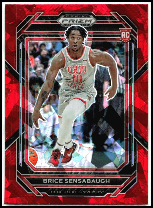 2023 Panini Prizm Draft Picks Red Ice #20 Brice Sensabaugh Ohio State Buckeyes