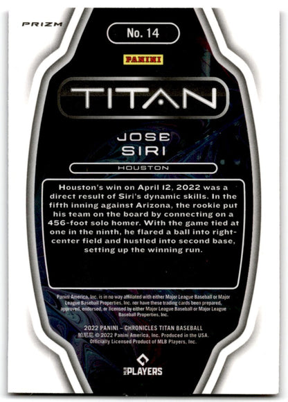 2022 Panini Titan Pink Pulsar Jose Siri Rookie Houston Astros #14
